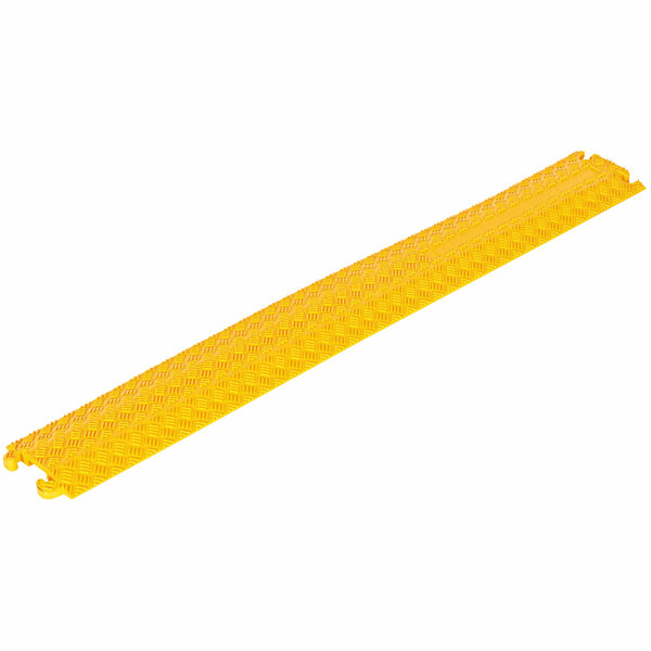 A yellow rubber strip with holes.