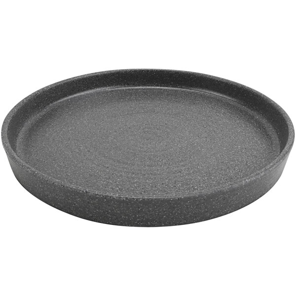 cheforward™ by GET Infuse 12" Round Stone Grey / Black Melamine Plate