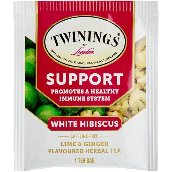 Twinings Support White Hibiscus, Lime & Ginger Herbal Tea Bags 18/Box