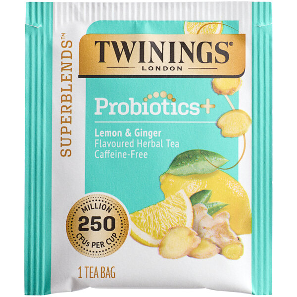 Twinings Probiotics Lemon & Ginger Herbal Tea Bags 18/Box