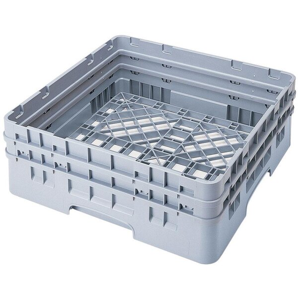 Cambro BR578151 Soft Gray Camrack Full Size Base Rack with Closed Sides and 2 Extenders