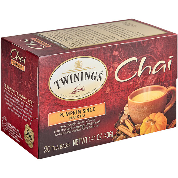 Twinings Pumpkin Spice Chai Tea Bags 20/Box