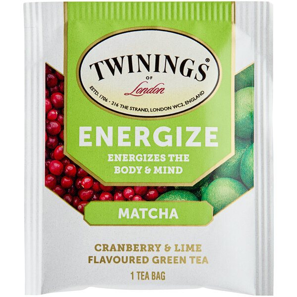 Twinings Energize Matcha, Cranberry & Lime Green Tea Bags 18/Box