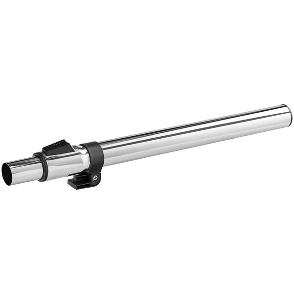A close-up of a stainless steel Lavex Wand tube with a black holder.