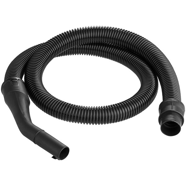 A black Lavex hose for a wet/dry vacuum with nozzles.