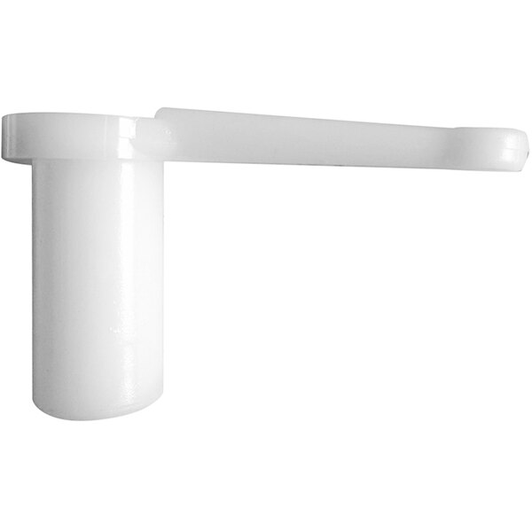 A white plastic locking lever for a manual can opener.