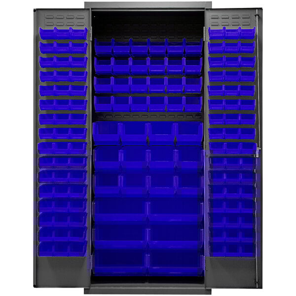 Durham Mfg 36" x 24" x 84" Storage with 138 Blue Bins 2500138B