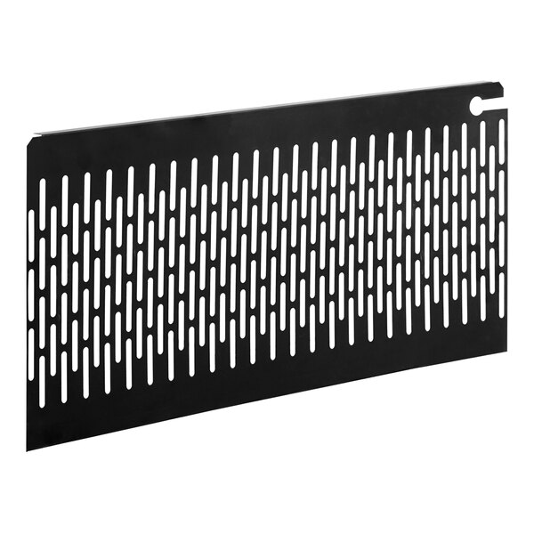 A black rectangular Avantco back grille with holes.