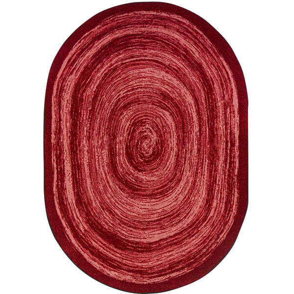 Joy Carpets Kid Essentials Feeling Fun Red Oval Area Rug