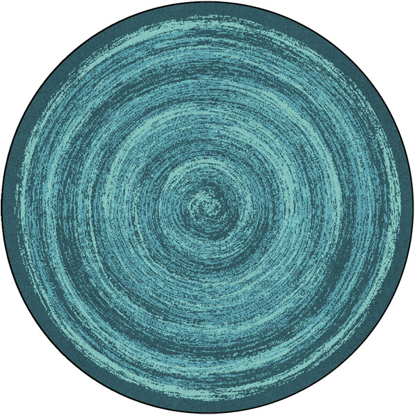 Joy Carpets Kid Essentials Feeling Fun Teal Round Area Rug