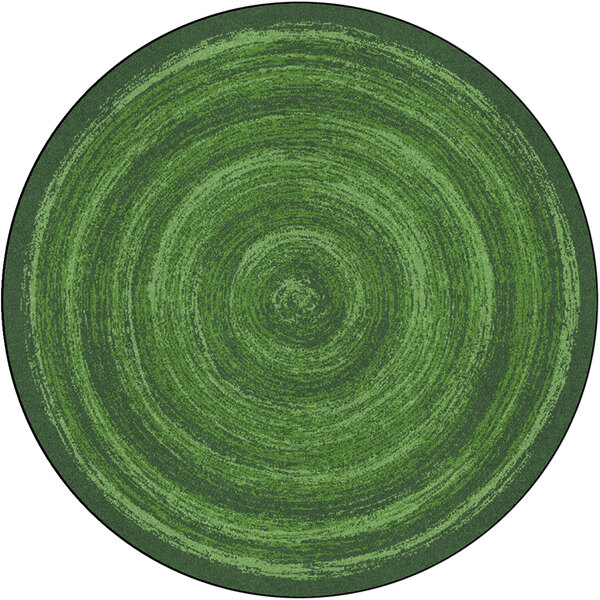 Joy Carpets Kid Essentials Feeling Fun 13' 2" Green Round Area Rug
