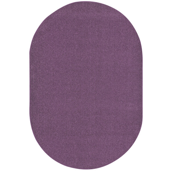 Joy Carpets Kid Essentials Endurance 7' 6" x 12' Purple Oval Area Rug