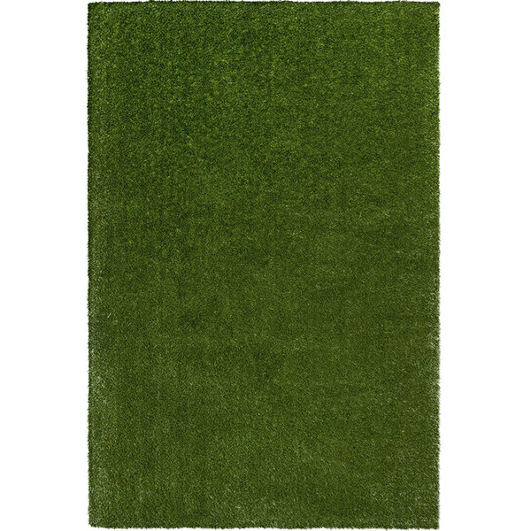 A green Joy Carpets Kid Essentials area rug with green space designs on a white background.