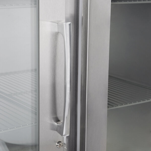 Traulsen G21013 2 Section Glass Door Reach In Refrigerator Left