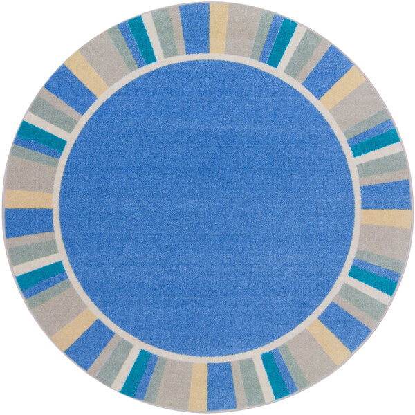 Joy Carpets Kid Essentials Off The Cuff Light Blue Round Area Rug