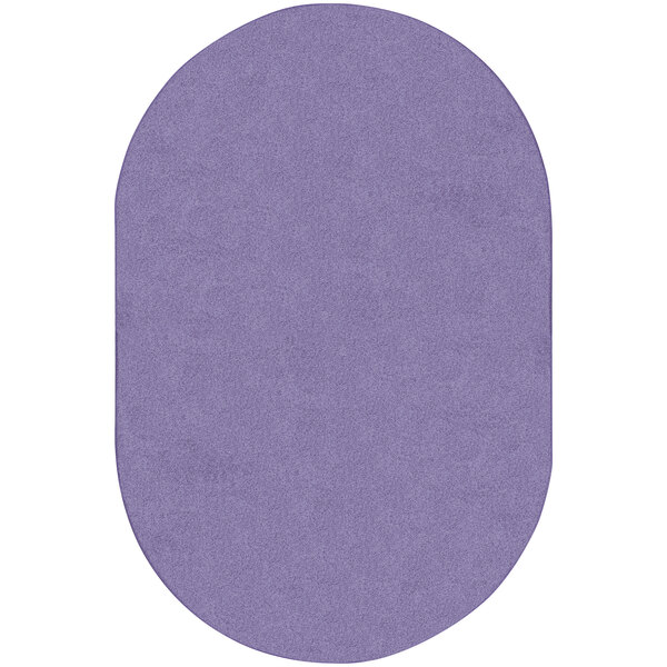 A purple oval shaped Joy Carpets area rug.