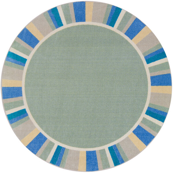 Joy Carpets Kid Essentials Off The Cuff 5' 4" Sage Round Area Rug
