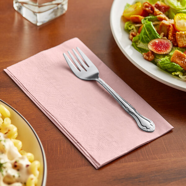 Hoffmaster Pink 15" x 17" 2-Ply Paper Dinner Napkin - 1000/Case