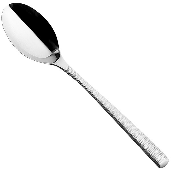 A Sola stainless steel tablespoon with a long handle.
