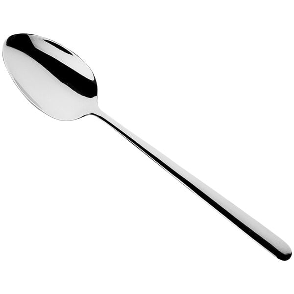 A Sola stainless steel dessert spoon with a long handle and silver finish.