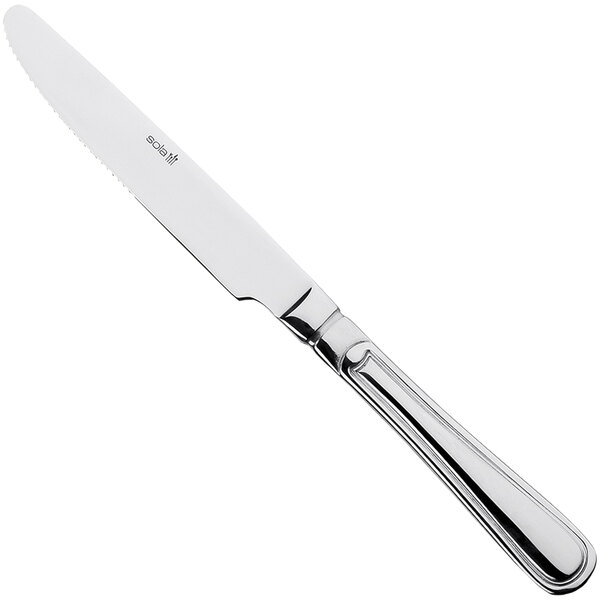 A Sola the Netherlands stainless steel knife with a silver handle.