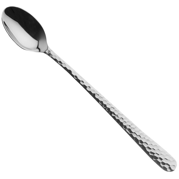A Sola stainless steel iced tea spoon with a handle.