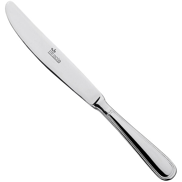 A Sola stainless steel butter knife with a silver handle.