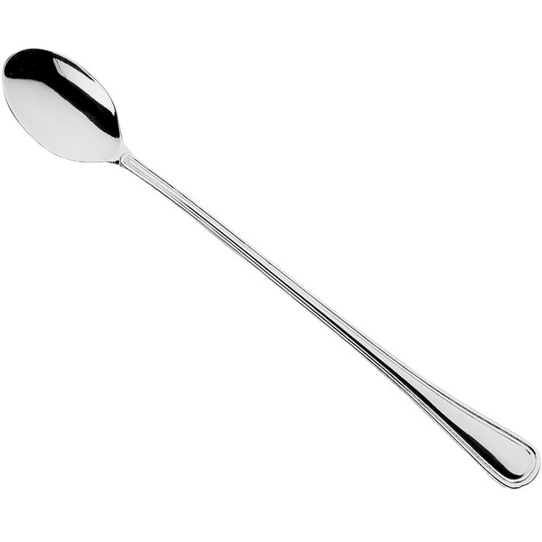 A Sola the Netherlands Windsor stainless steel iced tea spoon with a long handle.