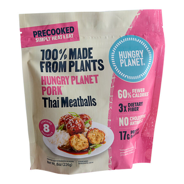 Hungry Planet 8 oz. Plant-Based Vegan Thai Pork Meatballs - 6/Case