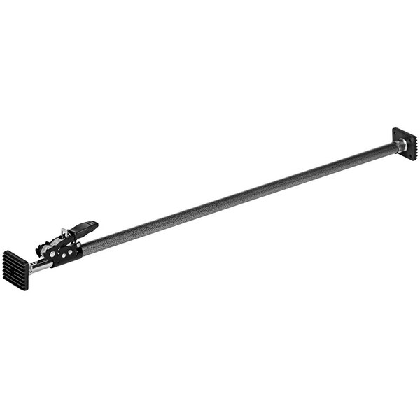 A black steel bar with a black handle.
