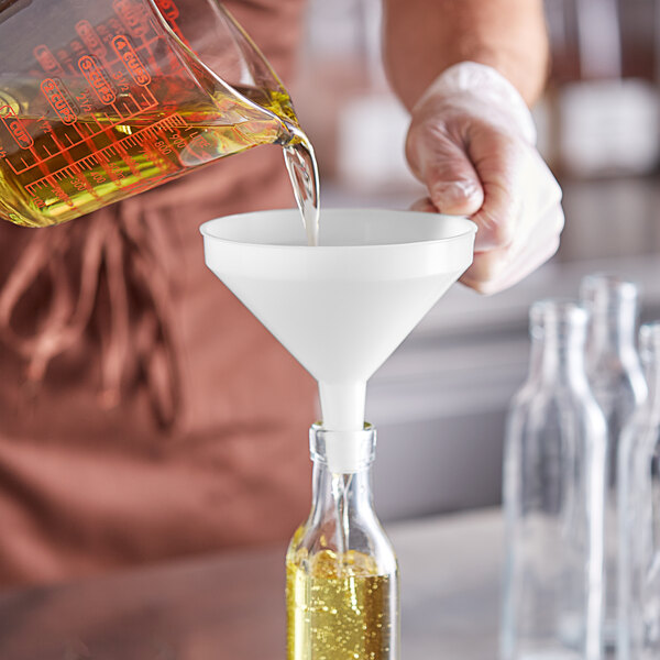 Choice 12 oz. 5 11/16" White Plastic Funnel