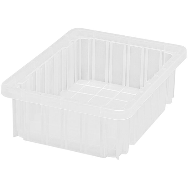 Quantum 10 7/8" x 8 1/4" x 3 1/2" HeavyDuty Clear Dividable Container