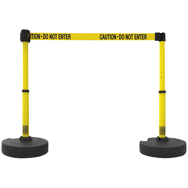 Banner Stakes PLUS 15' Yellow "CautionDo Not Enter" Retractable