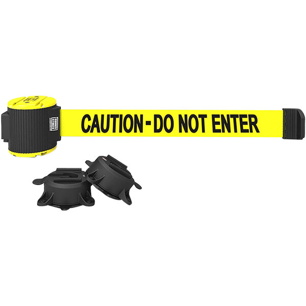 Banner Stakes 30' Yellow "Caution Do Not Enter" Wall Mount