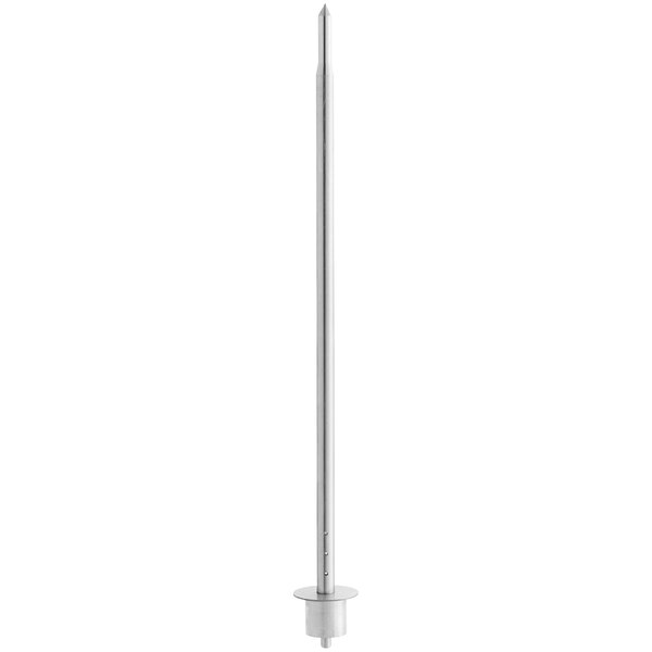 An Avantco round metal spit assembly pole with a white background.