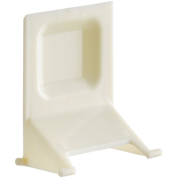 A white plastic stand with a square opening.