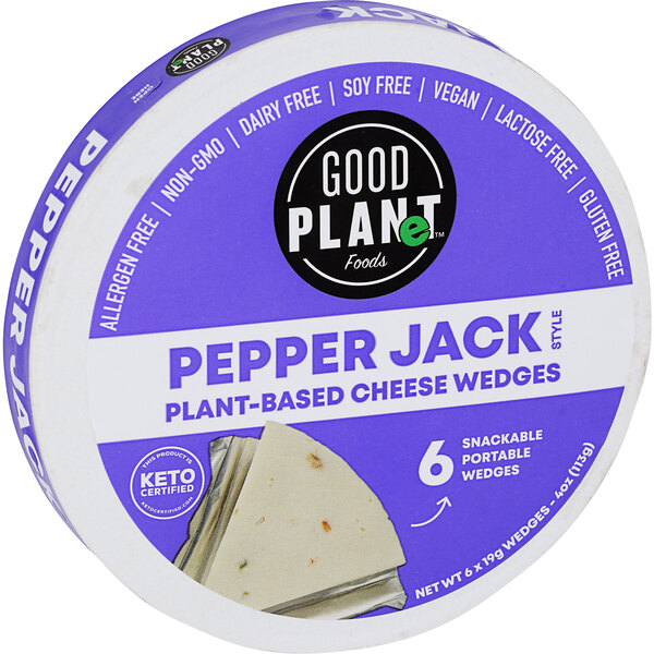 GOOD 4 oz. Pepper Jack PlantBased Snackable Cheese Wedges 6