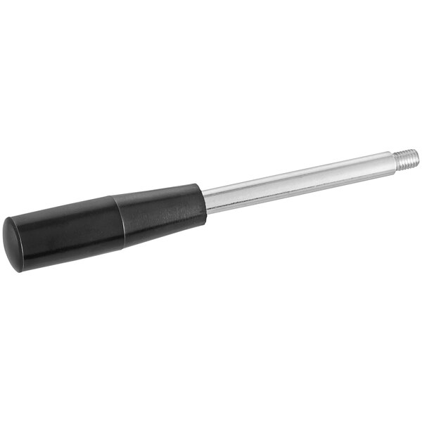 A black and silver metal screwdriver.