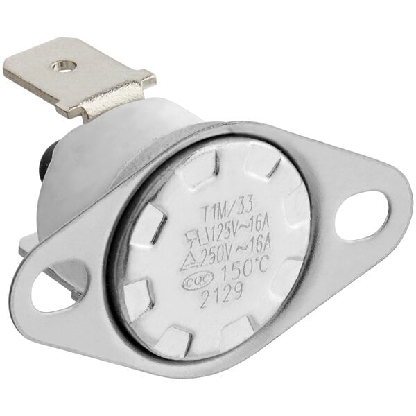 A white metal ServIt thermostat with a white plastic cover.
