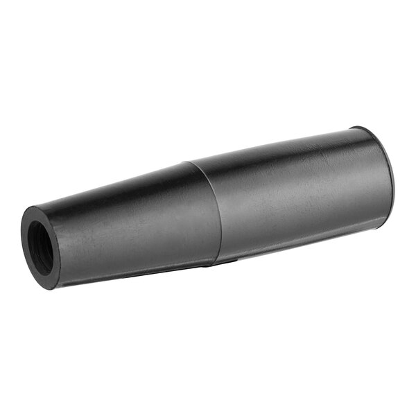 A black plastic cylindrical handle with a black cap.
