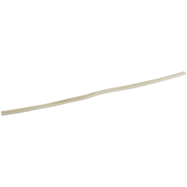 A white thin curved plastic strip with a long handle.