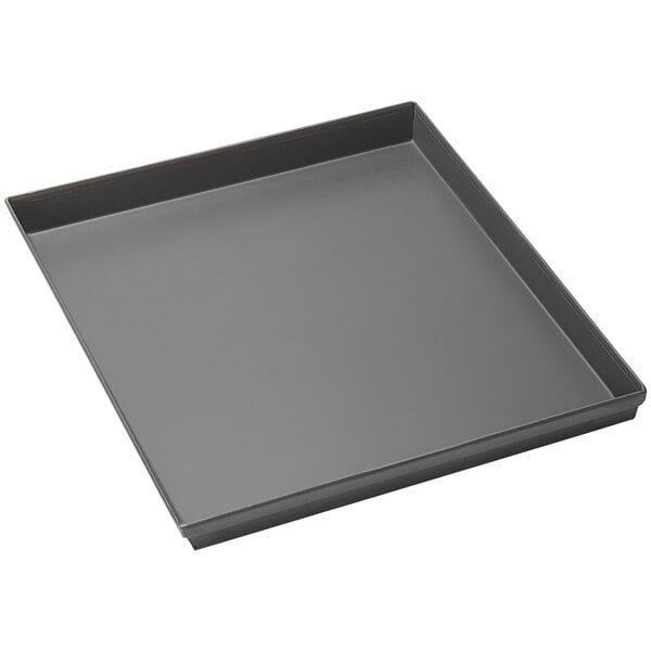 An American Metalcraft square aluminum pizza pan with a gray finish.