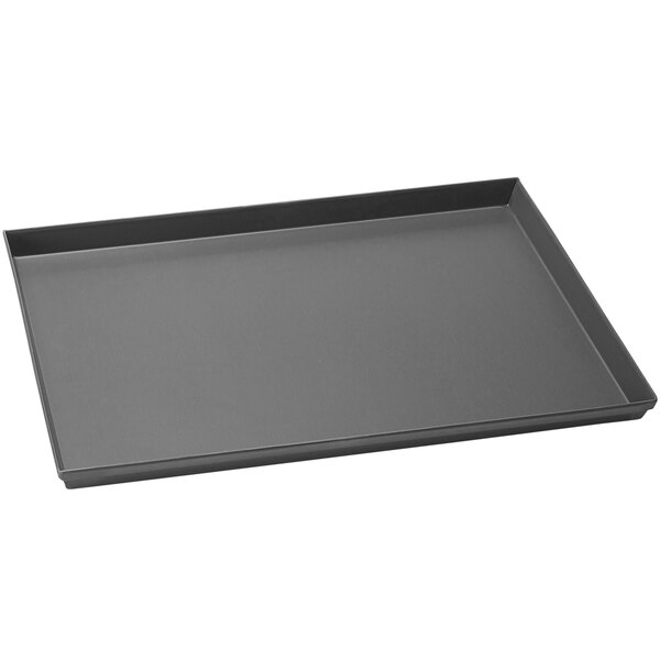 An American Metalcraft rectangular hard coat aluminum pizza pan on a white background.