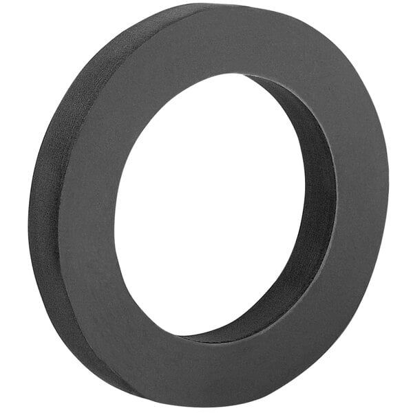 A black rubber bonded Zurn Neo-Seal gasket with a hole in the center on a white background.