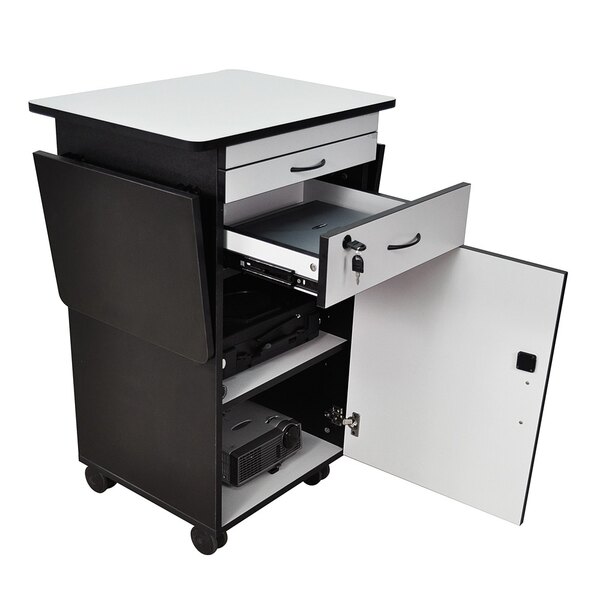 Luxor WPSDD3 Mobile Multimedia Workstation Stand with Locking