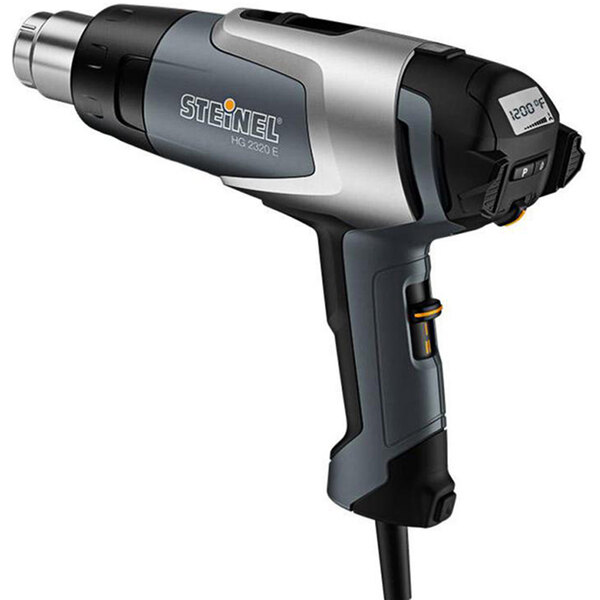 A Steinel heat gun with a cord and LCD display.