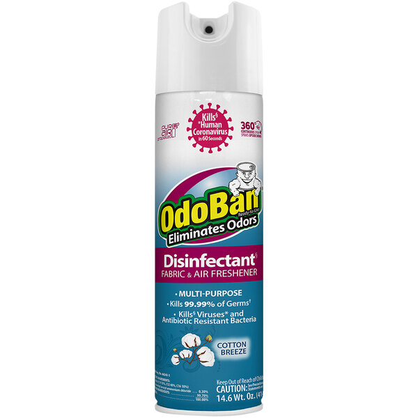 OdoBan 91080114A6 14.6 oz. Cotton Breeze Aerosol Disinfectant Fabric / Air Freshener 6/Case