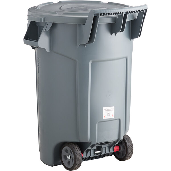 Rubbermaid BRUTE 44 Gallon Gray Wheeled Round Trash Can and Lid