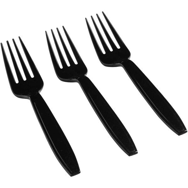 A group of black Fineline Flairware forks.