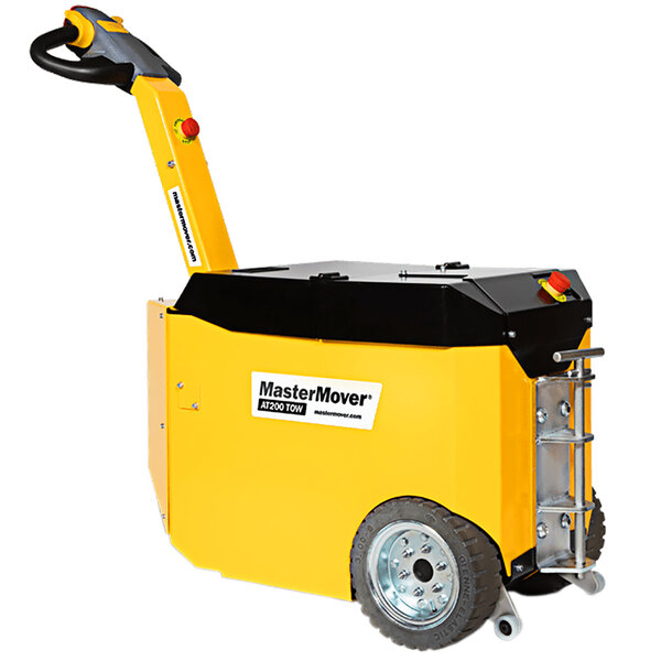 A yellow and black MasterMover AT200 TOW electric tugger with a handle.